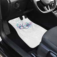 New Zealand Nurses RN Personalised Car Mats Stethoscope Floral Maori Motif