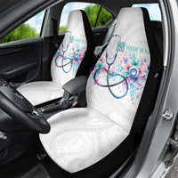 New Zealand Nurses RN Personalised Car Seat Cover Stethoscope Floral Maori Motif