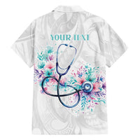 New Zealand Nurses RN Personalised Family Matching Mermaid Dress and Hawaiian Shirt Stethoscope Floral Maori Motif LT9 - Polynesian Pride