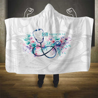 New Zealand Nurses RN Personalised Hooded Blanket Stethoscope Floral Maori Motif