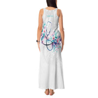 New Zealand Nurses RN Personalised Tank Maxi Dress Stethoscope Floral Maori Motif