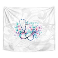 New Zealand Nurses RN Personalised Tapestry Stethoscope Floral Maori Motif