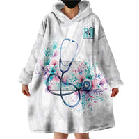 New Zealand Nurses RN Personalised Wearable Blanket Hoodie Stethoscope Floral Maori Motif
