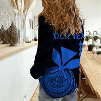 Custom Hawaii Women Casual Shirt King Kamehameha - Blue LT9 - Polynesian Pride