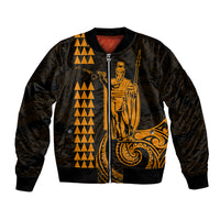 Custom Hawaii Bomber Jacket King Kamehameha - Gold LT9 Unisex Gold - Polynesian Pride