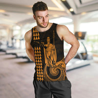 Custom Hawaii Men Tank Top King Kamehameha - Gold LT9 - Polynesian Pride