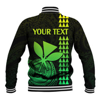 Custom Hawaii Baseball Jacket King Kamehameha - Lime LT9 - Polynesian Pride