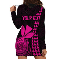 Custom Hawaii Hoodie Dress King Kamehameha - Pink LT9 - Polynesian Pride