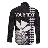 Custom Hawaii Long Sleeve Button Shirt King Kamehameha - White LT9 - Polynesian Pride