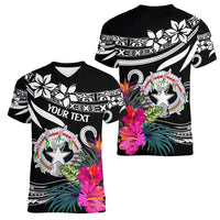 Custom Northern Mariana Islands Women V Neck T Shirt Happy Independence Day LT9 - Polynesian Pride