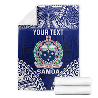 Personalised Samoa Coat Of Arms Blanket With Polynesian Pattern Version