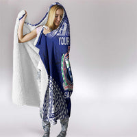 Personalised Samoa Coat Of Arms Hooded Blanket With Polynesian Pattern Version