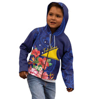 Personalised Tokelau Tropical Hibiscus Kid Hoodie With Polynesian Plumeria Tattoo LT9 - Polynesian Pride
