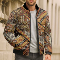 Hawaiian Style Tapa Bomber Puffer Jacket Vintage Seamless Pattern - Polynesian Pride