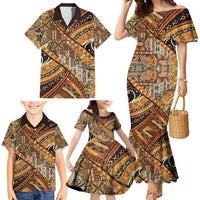 Hawaiian Style Tapa Family Matching Mermaid Dress and Hawaiian Shirt Vintage Seamless Pattern - Polynesian Pride