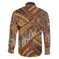 Hawaiian Style Tapa Family Matching Off The Shoulder Long Sleeve Dress and Hawaiian Shirt Vintage Seamless Pattern - Polynesian Pride