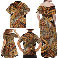 Hawaiian Style Tapa Family Matching Off Shoulder Maxi Dress and Hawaiian Shirt Vintage Seamless Pattern - Polynesian Pride