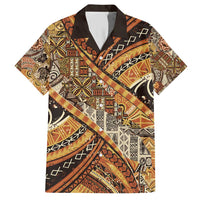 Hawaiian Style Tapa Family Matching Short Sleeve Bodycon Dress and Hawaiian Shirt Vintage Seamless Pattern - Polynesian Pride