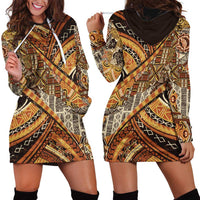 Hawaiian Style Tapa Hoodie Dress Vintage Seamless Pattern - Polynesian Pride
