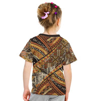 Hawaiian Style Tapa Kid T Shirt Vintage Seamless Pattern - Polynesian Pride