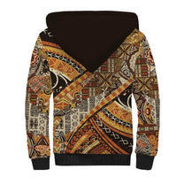 Hawaiian Style Tapa Sherpa Hoodie Vintage Seamless Pattern - Polynesian Pride