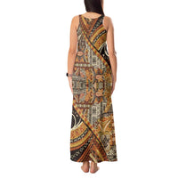 Hawaiian Style Tapa Tank Maxi Dress Vintage Seamless Pattern - Polynesian Pride
