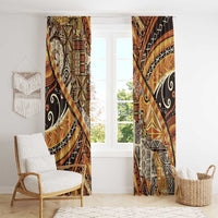 Hawaiian Style Tapa Window Curtain Vintage Seamless Pattern - Polynesian Pride