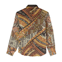 Hawaiian Style Tapa Women Casual Shirt Vintage Seamless Pattern - Polynesian Pride