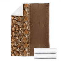 Hawaiian Tribal Elements Hibiscus Blanket Gold Pattern - Polynesian Pride