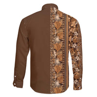 Hawaiian Tribal Elements Hibiscus Family Matching Puletasi and Hawaiian Shirt Gold Pattern - Polynesian Pride