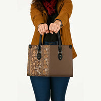 Hawaiian Tribal Elements Hibiscus Leather Bag Gold Pattern - Polynesian Pride