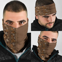 Hawaiian Tribal Elements Hibiscus Neck Gaiter Gold Pattern - Polynesian Pride