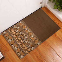 Hawaiian Tribal Elements Hibiscus Rubber Doormat Gold Pattern - Polynesian Pride