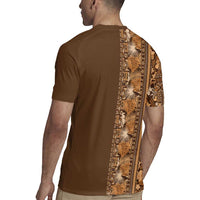Hawaiian Tribal Elements Hibiscus Rugby Jersey Gold Pattern - Polynesian Pride