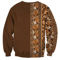 Hawaiian Tribal Elements Hibiscus Sweatshirt Gold Pattern - Polynesian Pride