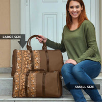 Hawaiian Tribal Elements Hibiscus Travel Bag Gold Pattern - Polynesian Pride