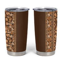 Hawaiian Tribal Elements Hibiscus Tumbler Cup Gold Pattern - Polynesian Pride