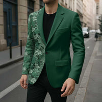 Hawaiian Tribal Elements Hibiscus Blazer Green Pattern - Polynesian Pride