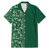 Hawaiian Tribal Elements Hibiscus Family Matching Mermaid Dress and Hawaiian Shirt Green Pattern - Polynesian Pride