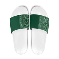 Hawaiian Tribal Elements Hibiscus Slide Sandals Green Pattern - Polynesian Pride