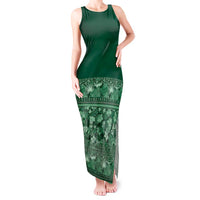 Hawaiian Tribal Elements Hibiscus Tank Maxi Dress Green Pattern - Polynesian Pride