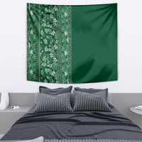 Hawaiian Tribal Elements Hibiscus Tapestry Green Pattern - Polynesian Pride