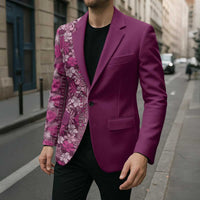 Hawaiian Tribal Elements Hibiscus Blazer Pink Pattern - Polynesian Pride