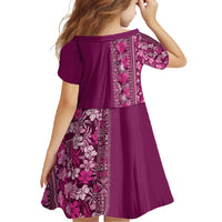 Hawaiian Tribal Elements Hibiscus Family Matching Mermaid Dress and Hawaiian Shirt Pink Pattern - Polynesian Pride