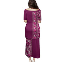 Hawaiian Tribal Elements Hibiscus Family Matching Puletasi and Hawaiian Shirt Pink Pattern - Polynesian Pride
