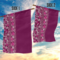 Hawaiian Tribal Elements Hibiscus Garden Flag Pink Pattern - Polynesian Pride