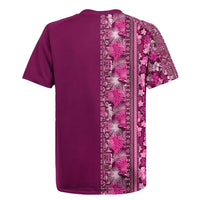 Hawaiian Tribal Elements Hibiscus Rugby Jersey Pink Pattern - Polynesian Pride