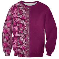 Hawaiian Tribal Elements Hibiscus Sweatshirt Pink Pattern - Polynesian Pride