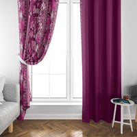 Hawaiian Tribal Elements Hibiscus Window Curtain Pink Pattern - Polynesian Pride