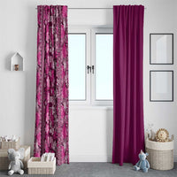 Hawaiian Tribal Elements Hibiscus Window Curtain Pink Pattern - Polynesian Pride